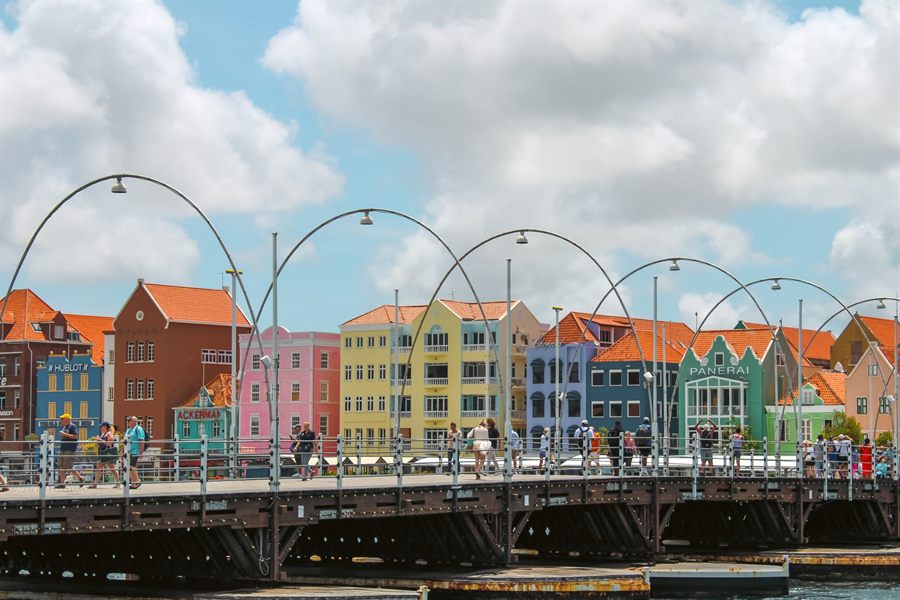 Colorful waterfront buildings in Willemstad, Curacao